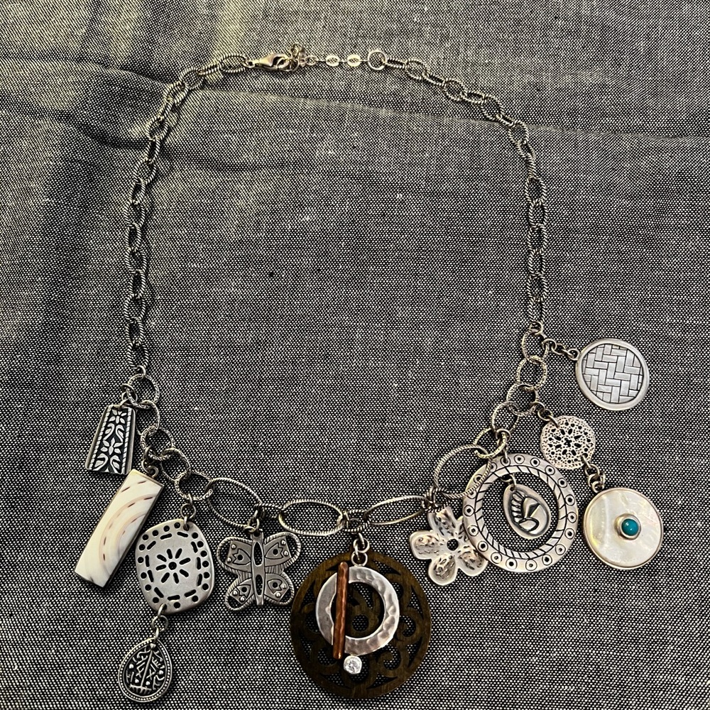 Silpada Sterling 10 Year Rep Award Large Charm Necklace
